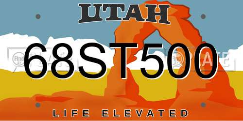 68ST500 Utah License Plate