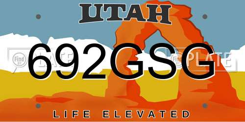 692GSG Utah License Plate