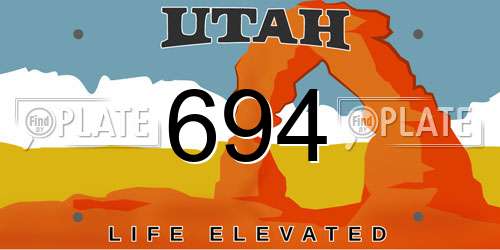 694 Utah License Plate