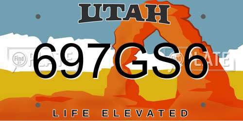 697GS6 Utah License Plate