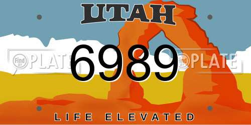 6989 Utah License Plate