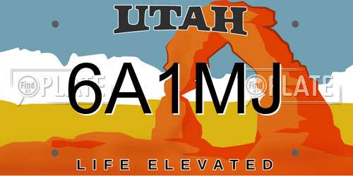 6A1MJ Utah License Plate