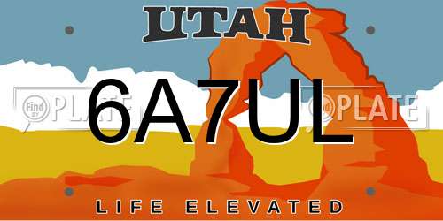 6A7UL Utah License Plate
