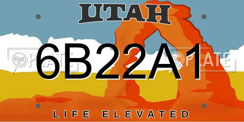 6B22A1 Utah License Plate