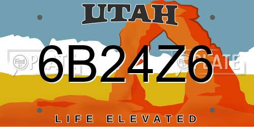 6B24Z6 Utah License Plate