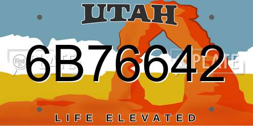 6B76642 Utah License Plate