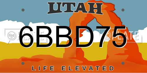 6BBD75 Utah License Plate