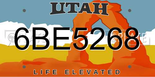6BE5268 Utah License Plate