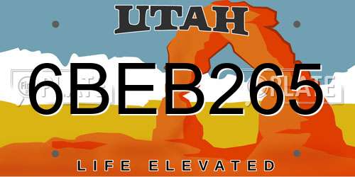 6BEB265 Utah License Plate