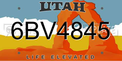 6BV4845 Utah License Plate
