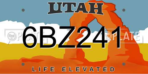 6BZ241 Utah License Plate