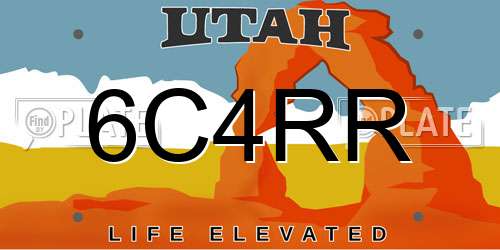 6C4RR Utah License Plate