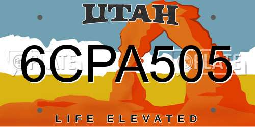 6CPA505 Utah License Plate