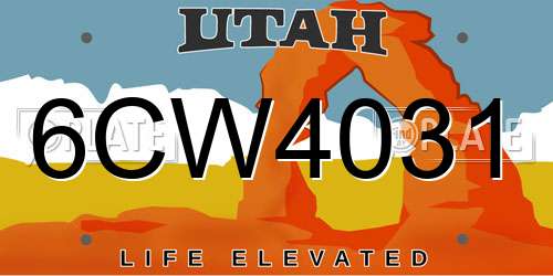 6CW4031 Utah License Plate