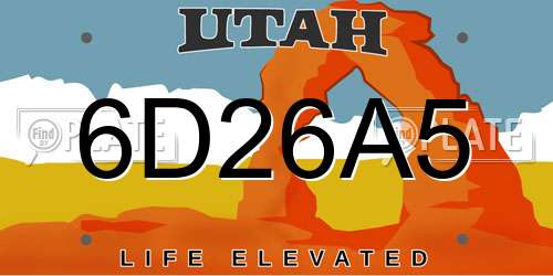 6D26A5 Utah License Plate