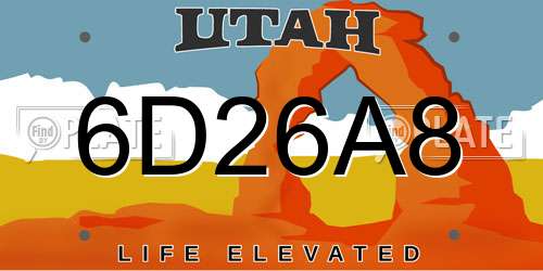 6D26A8 Utah License Plate