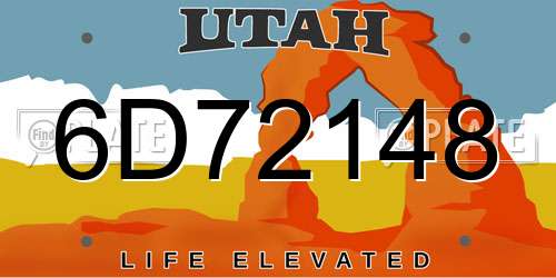 6D72148 Utah License Plate