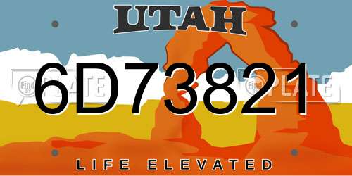 6D73821 Utah License Plate