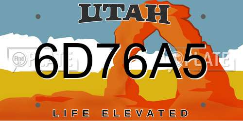 6D76A5 Utah License Plate