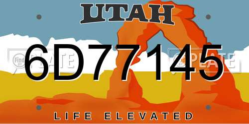 6D77145 Utah License Plate