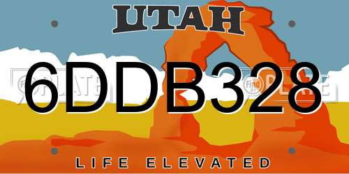6DDB328 Utah License Plate