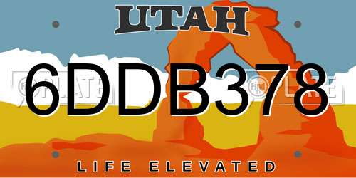 6DDB378 Utah License Plate