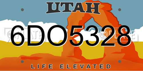 6DO5328 Utah License Plate