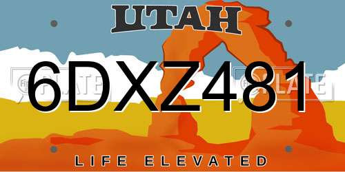 6DXZ481 Utah License Plate