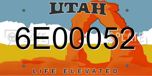 6E00052 Utah License Plate