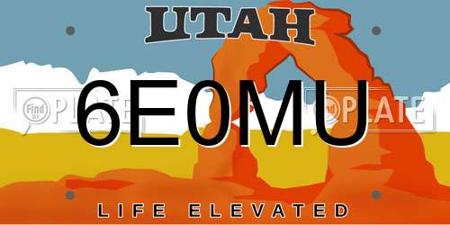 6E0MU Utah License Plate