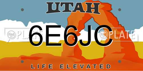 6E6JC Utah License Plate