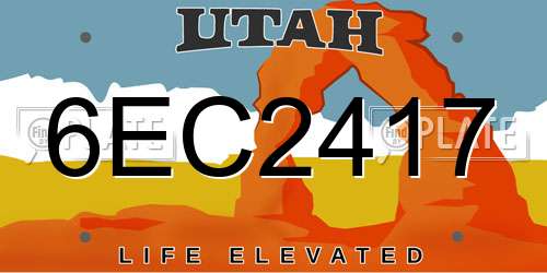 6EC2417 Utah License Plate