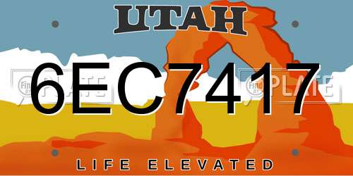 6EC7417 Utah License Plate
