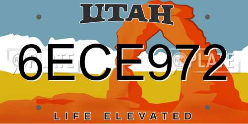 6ECE972 Utah License Plate