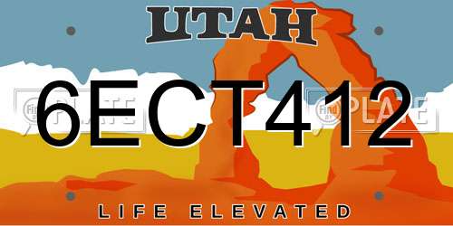 6ECT412 Utah License Plate