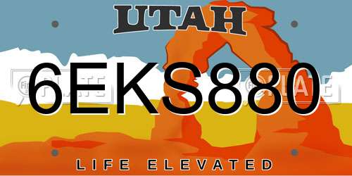 6EKS880 Utah License Plate