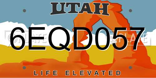 6EQD057 Utah License Plate