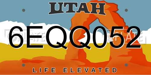 6EQQ052 Utah License Plate