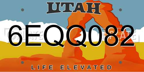 6EQQ082 Utah License Plate