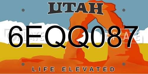 6EQQ087 Utah License Plate