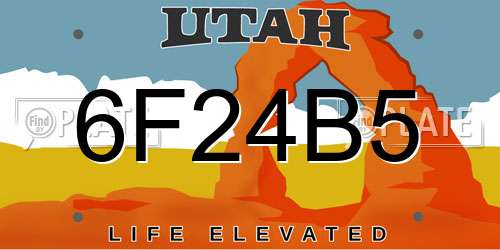6F24B5 Utah License Plate