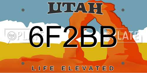 6F2BB Utah License Plate