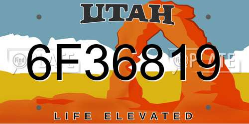6F36819 Utah License Plate
