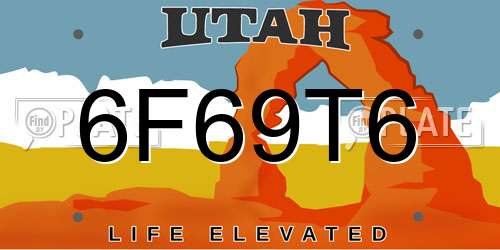 6F69T6 Utah License Plate