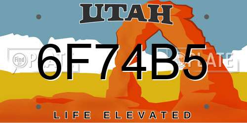 6F74B5 Utah License Plate