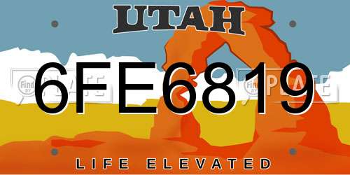 6FE6819 Utah License Plate