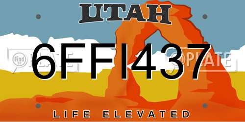 6FFI437 Utah License Plate
