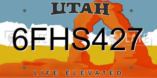 6FHS427 Utah License Plate