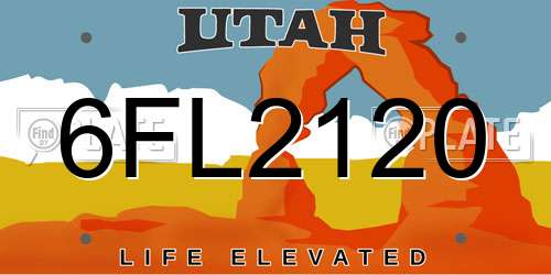 6FL2120 Utah License Plate