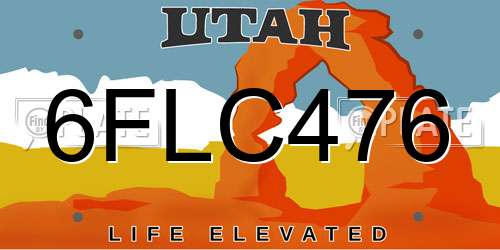 6FLC476 Utah License Plate